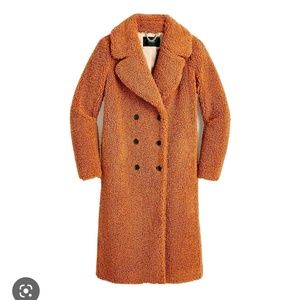 Jcrew double breasted teddy sherpa coat NWT